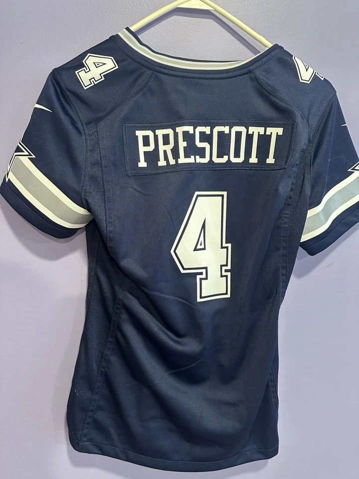 NIKE WOMENS BLUE DALLAS COWBOYS DAK PRESCOTT #4 FOOTBALL-NFL JERSEY SIZE S - Imagem 2 de 4