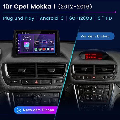 Für Opel Mokka X 2012-2016 64G Android 13 Autoradio CarPlay GPS Navi RDS SWC - Bild 2 von 11