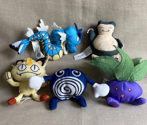 Vintage Pokemon Plush Bean Bag Stuffed Toy Burger King 1999 Nintendo LOT (5 Set)