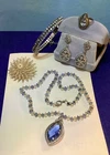 Exquisite Vintage Jewelry Lot: 5 Pieces, 3 are 925, Coordinated Light Blue Set!