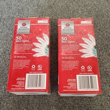 2 New Home Accents 50 Mini Lights Clear Indoor Outdoor 10ft 2in Light each