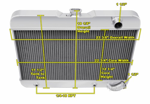 Cold Champion 3 Row All Aluminum Radiator for 1962 1963 Buick Special V8 Engine - Picture 5 of 7