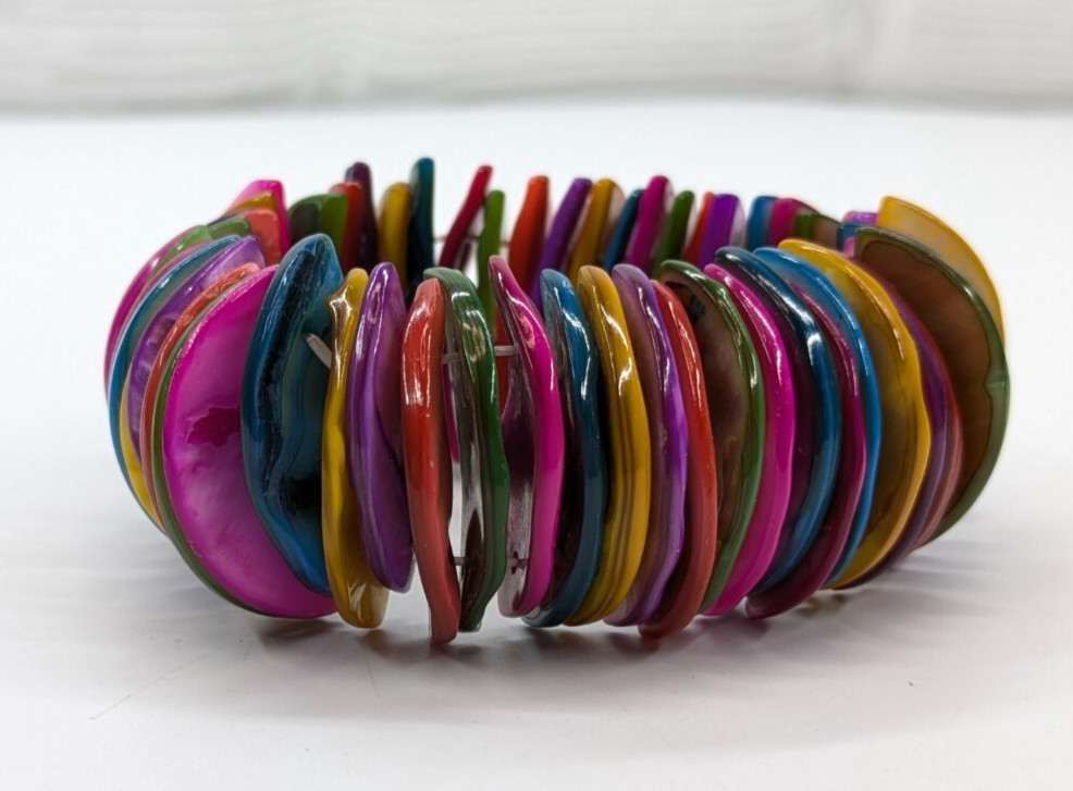 Multi Color Statement Stretch Rainbow Dyed Shell … - image 3