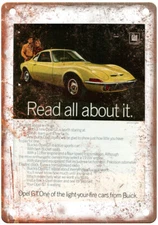 Vintage 1970 Buick Opel GT Auto Ad Reproduction Metal Sign A10951