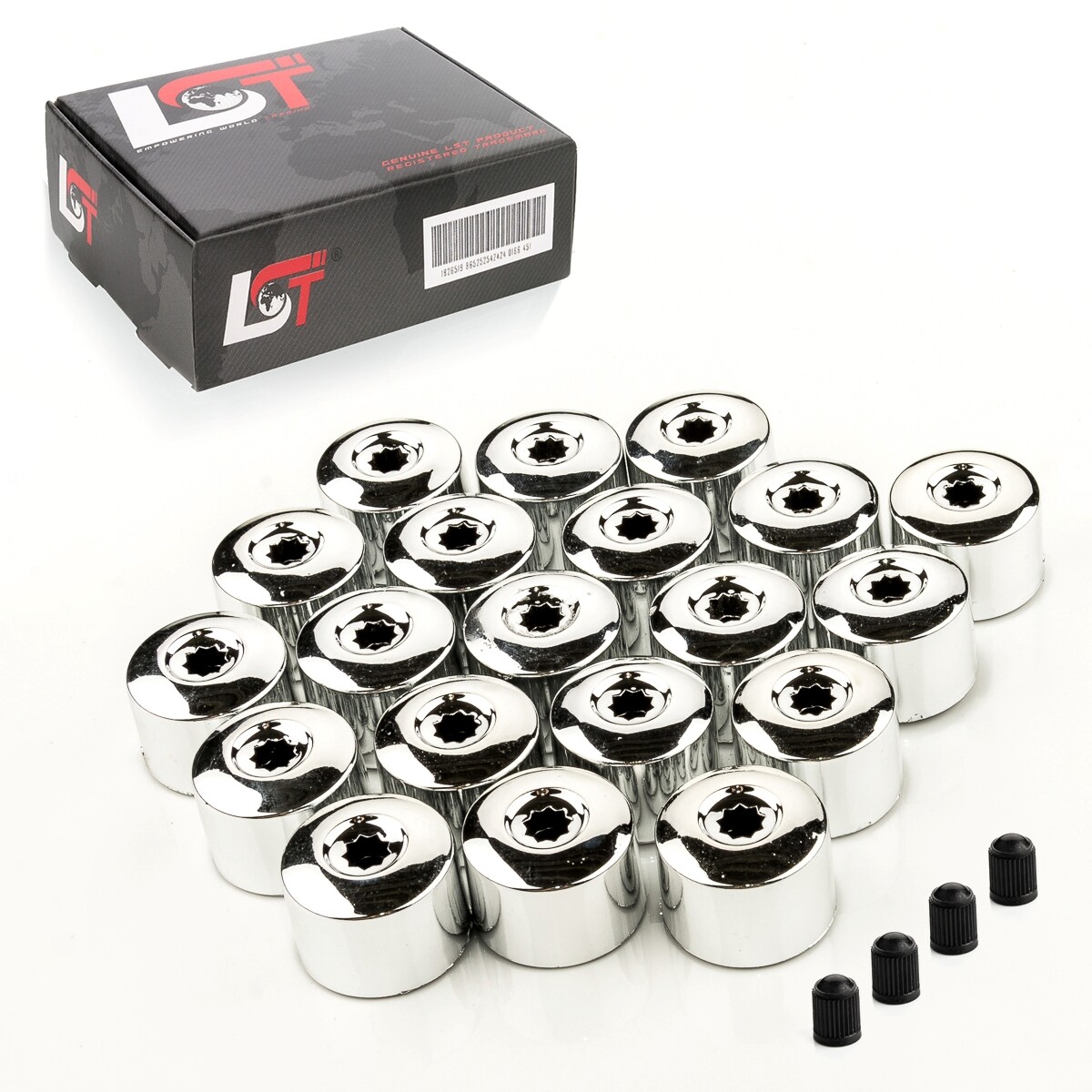 20x Wheel Bolt Caps Nut Caps 17 mm Chrome for LANCIA