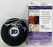 NOLAN PATRICK SIGNED PHILADELPHIA FLYERS LOGO PUCK AUTOGRAPHED +JSA COA 