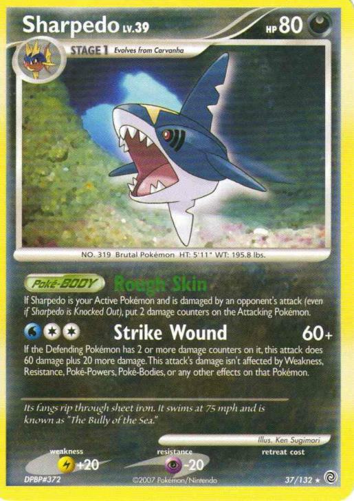 (pok-SW-037) Sharpedo (R) Pokemon D&P Secret Wonders Card # 37