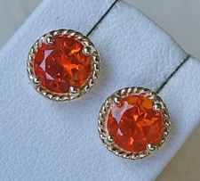 WoW AAAA Opal Ohrringe Ohr Stecker Feueropal mit viel Feuer 585 14k Gold ♦️ 8956