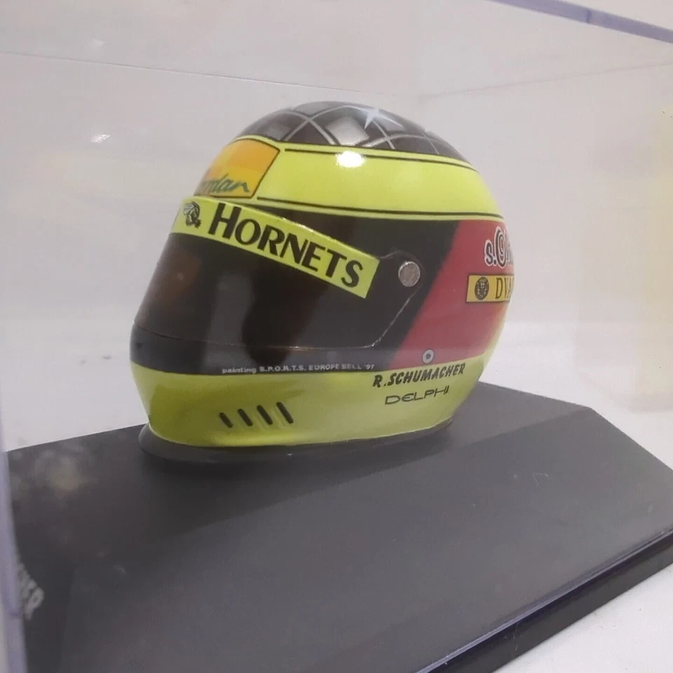 MINICHAMPS 1/8 RALF SCHUMACHER 1998 DRIVERS HELMET CASED MODEL FORMULA ONE F1 - Image 2 of 4