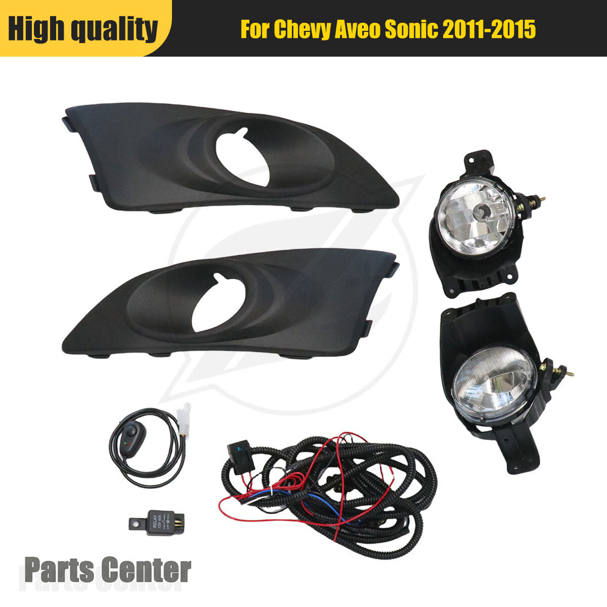 Fit Chevy Aveo Sonic 2011-2015 Front Bumper Fog Lights Lamps W/Bezel Switch Set