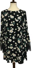 Glamorous Women's Black Summer Daisy Floral Print Shift Dress Size XS S M