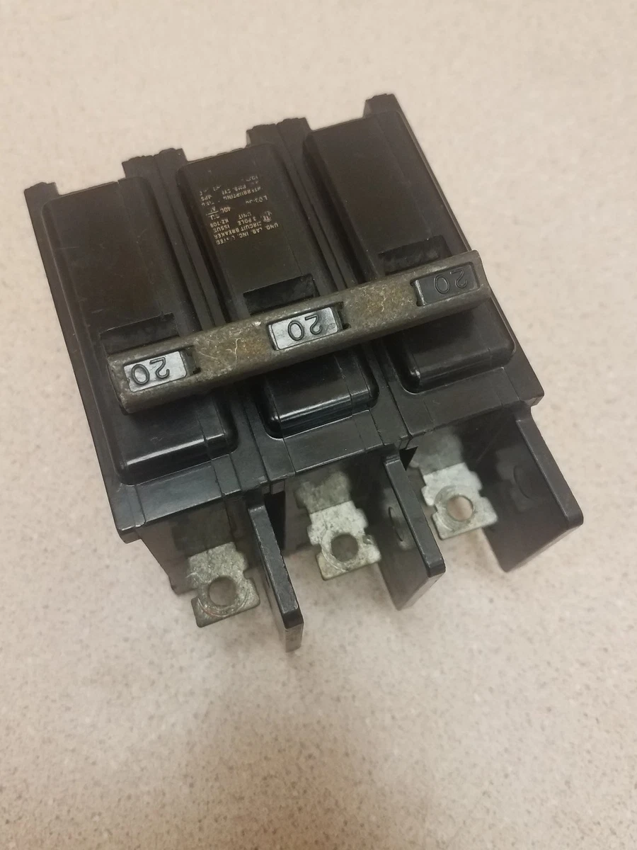 ITE CIRCUIT BREAKER TYPE EQB 20 AMP 3 POLE 120/240 VOLT BQ3-BO20  