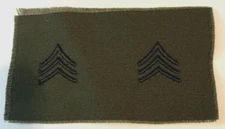 US Army Collar Sergeant Olive Drab Fatigue Subdued Rank Insignia Cloth Pair