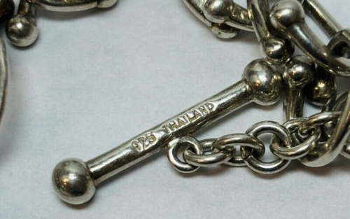 Michael Dawkins Sterling 925 Silver Pebble Oval Link Bracelet 10.5 in - Picture 3 of 7