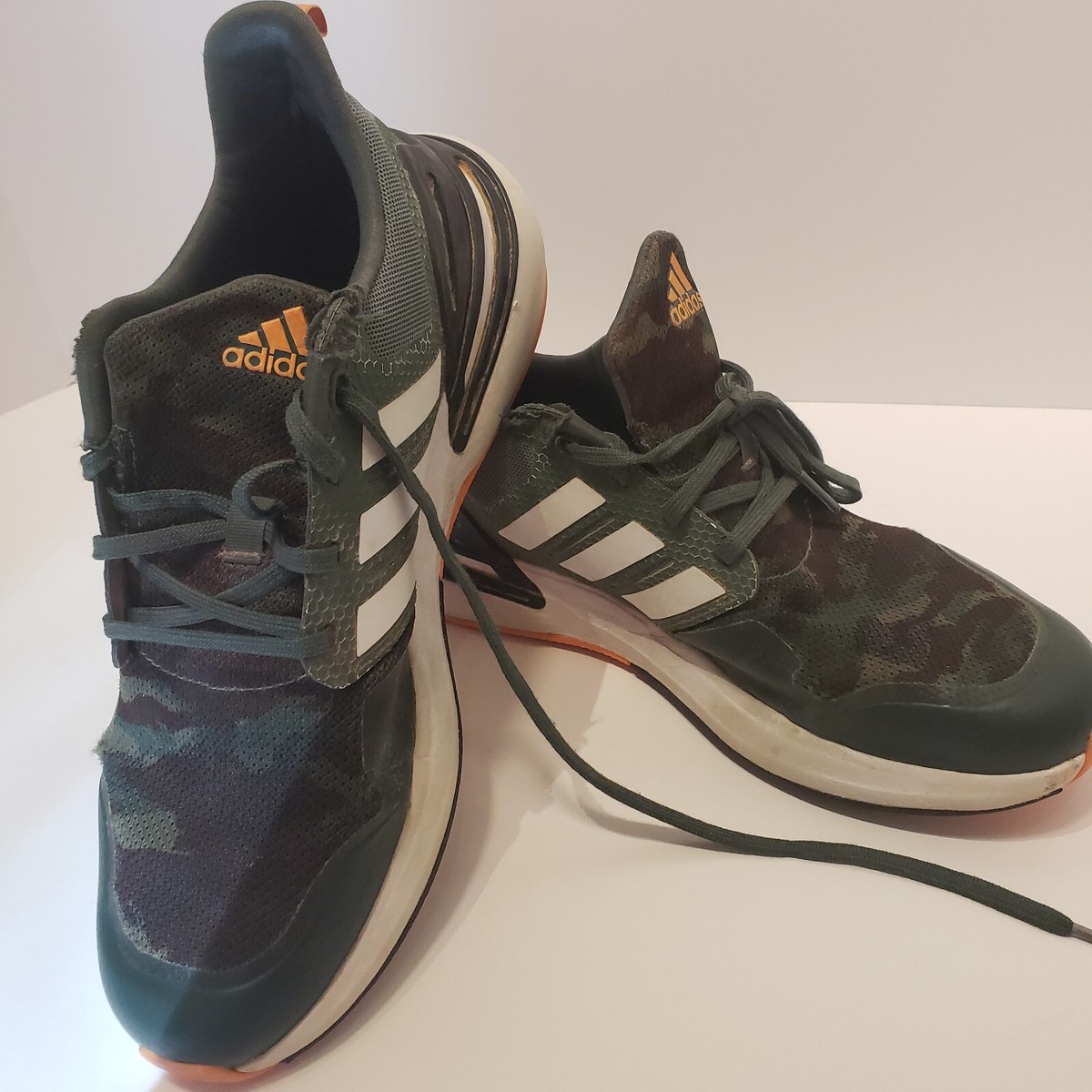 Adidas Boy's Running Shoes Youth Size Camo Green
