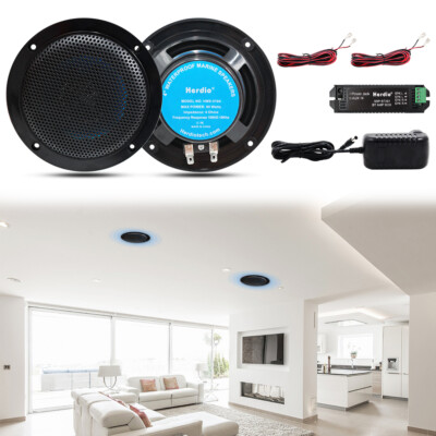 Herdio 4'' Bluetooth Deckenlautsprecher wasserdichte Montage Einbaulautsprecher