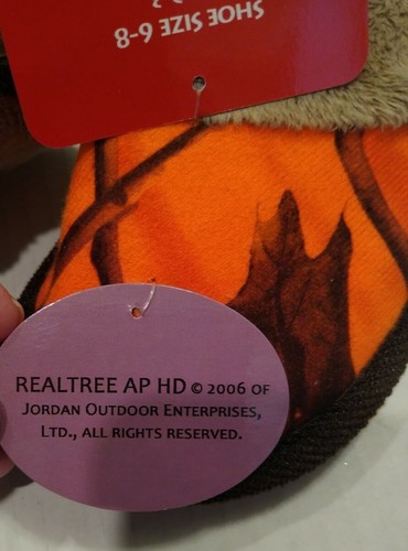Carstens Kids RealTree APB Slip On Slippers Ages 2-3 Size 6-8 Super Soft Orange - Picture 10 of 12