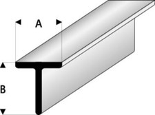 Maquett 413-58 - Styrene Profile - T Beam - 6 X 6 X 300 Mm - 2 Pcs