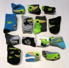 Lot of 14 STAR WARS Mandalorian Kids Socks  Size Small 5.5-8.5  Baby Yoda Cute