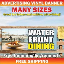 WATER FRONT DINING Advertising Banner Vinyl Mesh Sign Restaurant Buffet Bar Food