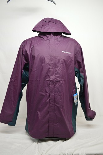 Waterproof Hooded Rain Jacket Plum/Gray 