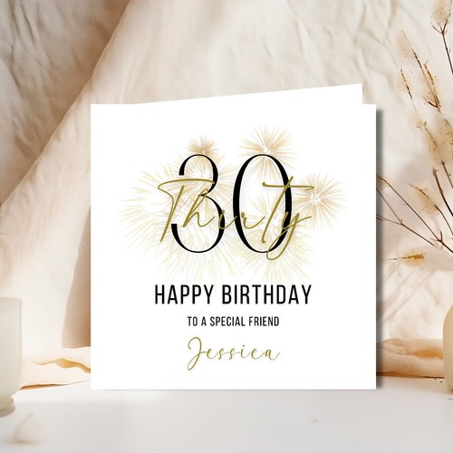 Tarjeta de cumpleaños personalizada 18, 21, 30, 40, 50, 60, 70, 80 - Imagen 2 de 4