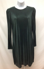 Express Womens Ribbed Long Sleeve Green Winter Fall Holiday Dress Size Medium