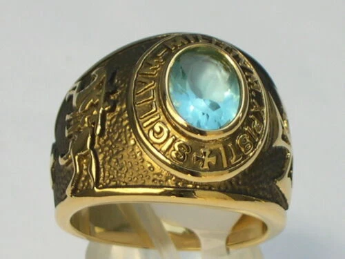 Piedra De Latón aguamarina Joyería para Hombre