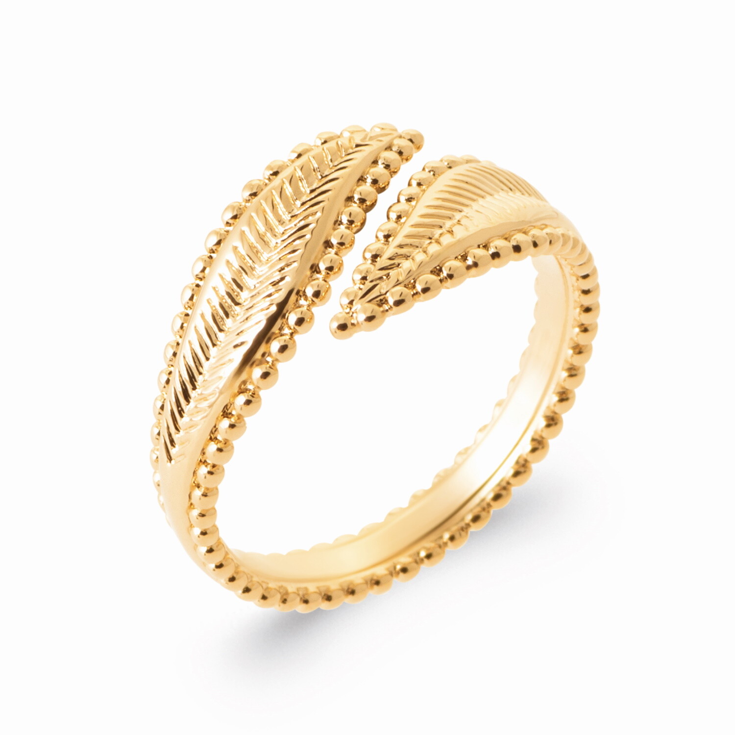 Bague ouverte plaqué or 18 carats 750/000 anneau poinçonné femme