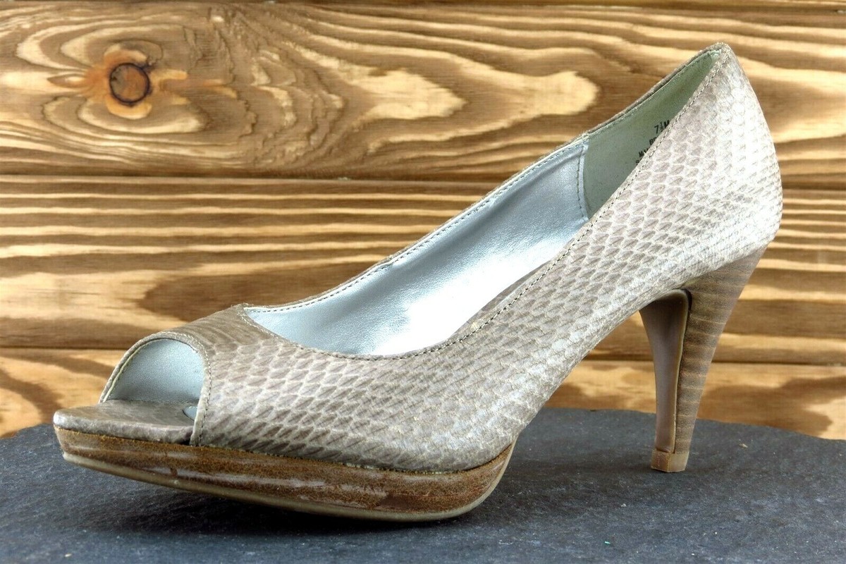 Bandolino Sz M Beige Open Toe Pump Synthetic BDMYLAH