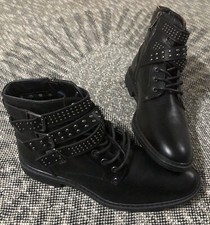 STEVE MADDEN BRANDON MEN'S STRAPPY JEAN BOOTS COLOR BLACK SIZE 8 NEW 