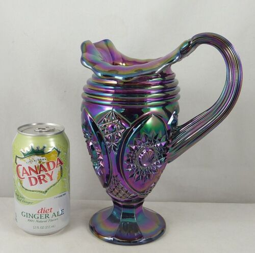 Fenton 6869 PX 1997 Plum Carnival 9½" Sunburst Pitcher - Picture 2 of 7
