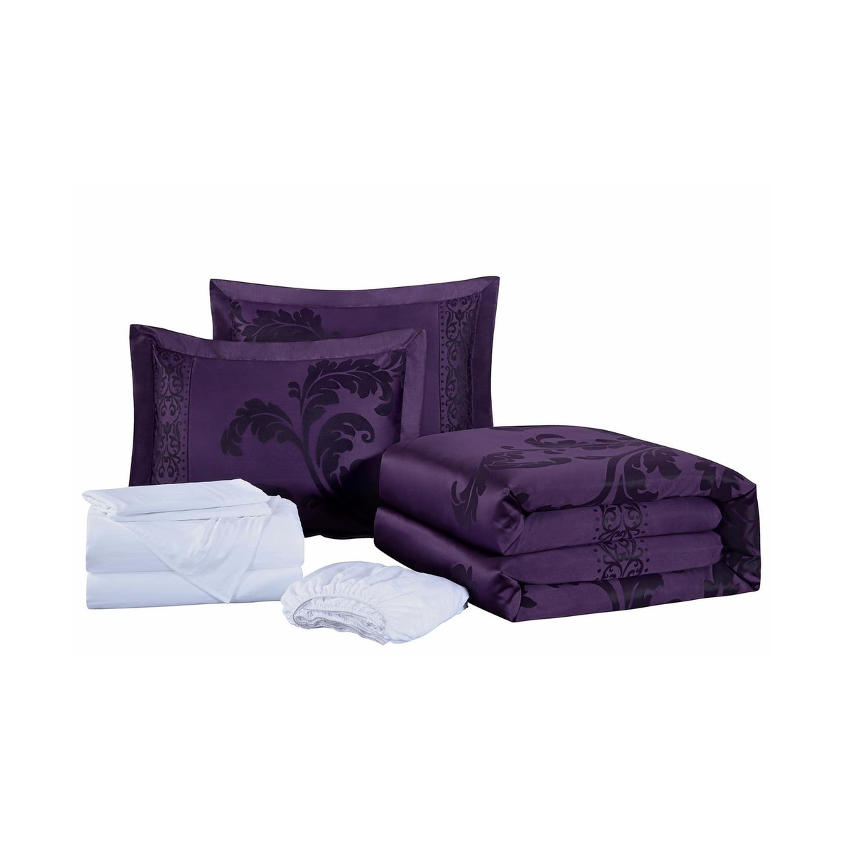 Chezmoi Collection Austin - Set copriletto in microfibra, 3 pezzi, per letto king size, colore: grigio