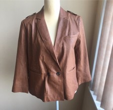 Club Monaco Womens Lamb Leather Tan Jacket Sz 6 New