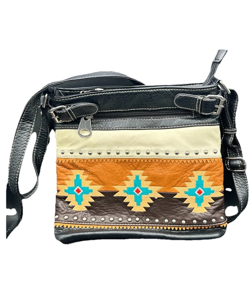 Cartera Blazin Roxx Diseño Suroeste Vaquera Cuero Bolsillos Colorido Limpio Foto 4 de 4