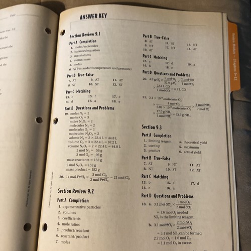Chemistry Review Module Chapter 9-12 Addison-Wesley’s with Answer Key - Picture 10 of 10