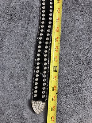Nocona Belt Co Rhinestone Crystal Size 34 Leather Black  display picture 2