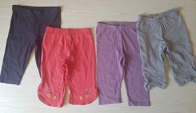 4x tolle SOMMER Mädchen CAPRI LEGGINGS 110/116 4-6 J. kurz BAUMWOLLE stretch GUT