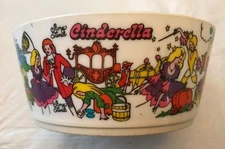 Vintage DEKA Plastics Walt Disney World All Aboard Train 5 1/2" Bowl Cinderella