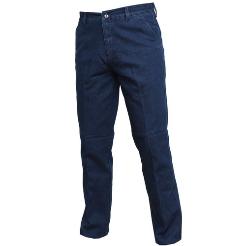Pantalone Uomo Jeans Classico Scuro Tasca America Vita Alta Denim Gamba  Dritta | eBay