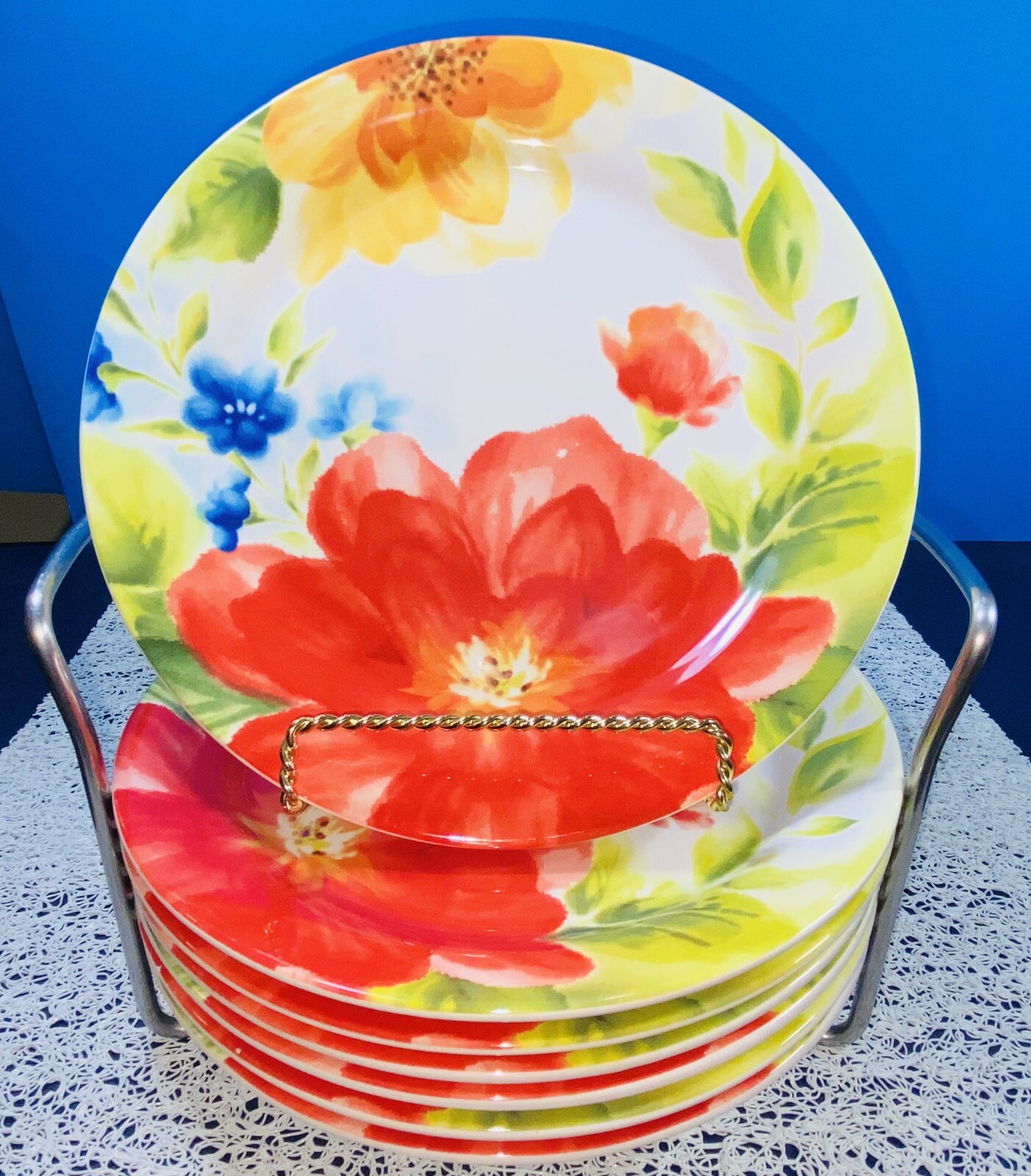 Pier 1 “Amelia” Salad Plates 8 3/4 in Ironstone Made Exclusively for