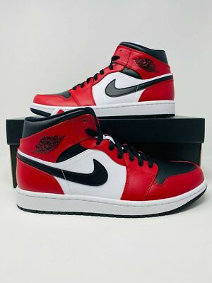 Jordan Brand（NIKE） - Air jordan 1 mid bred Chicago toe Air Jordan 1 Mid Chicago Toe 554724-069 Mens Red | eBay