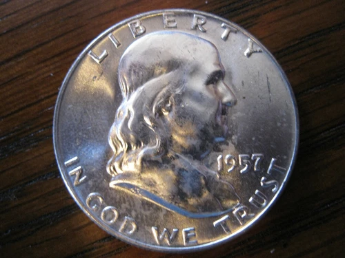 1957 D Franklin Half Dollar Gem BU+!