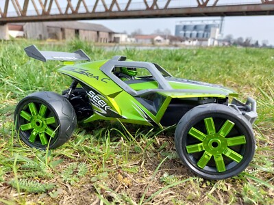 RC Auto Buggy Atomic 2WD 2,4GHZ 1:12 RTR, Blau Grün schnell ca. 25km/h