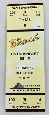 2000 12/14 CS Dominguez Hills at Long Beach State Basketball Full Ticket