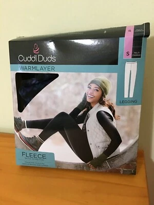 New Cuddl Duds Women's Fleece Stretch Leggings Warm Layer Multi Fair Isle size S