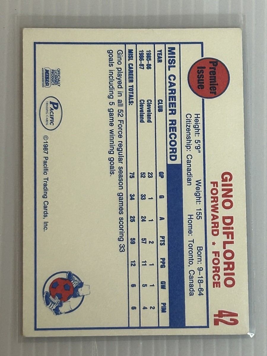 1987 Pacific MISL #42 Gino DiFlorio | eBay