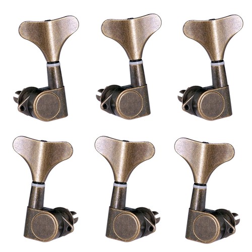 6 Stück Bass Stimmwirbel Schlüssel Maschinenkopf Tuner für Bass Bronze 3R3L, Zink - Bild 2 von 10