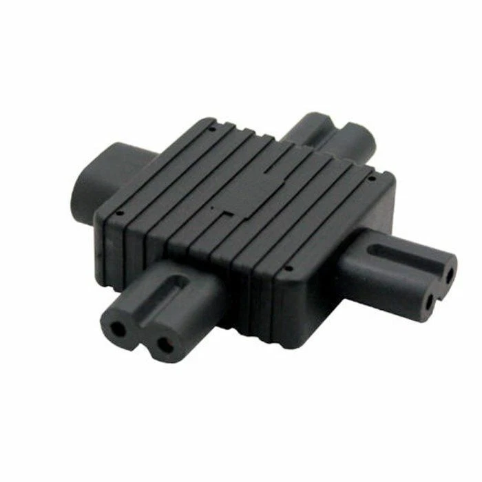 IEC 320 Figure 8 C8 Male to 3X Female C7 Splitter Power Adapter for Power USA - Image 3 of 4