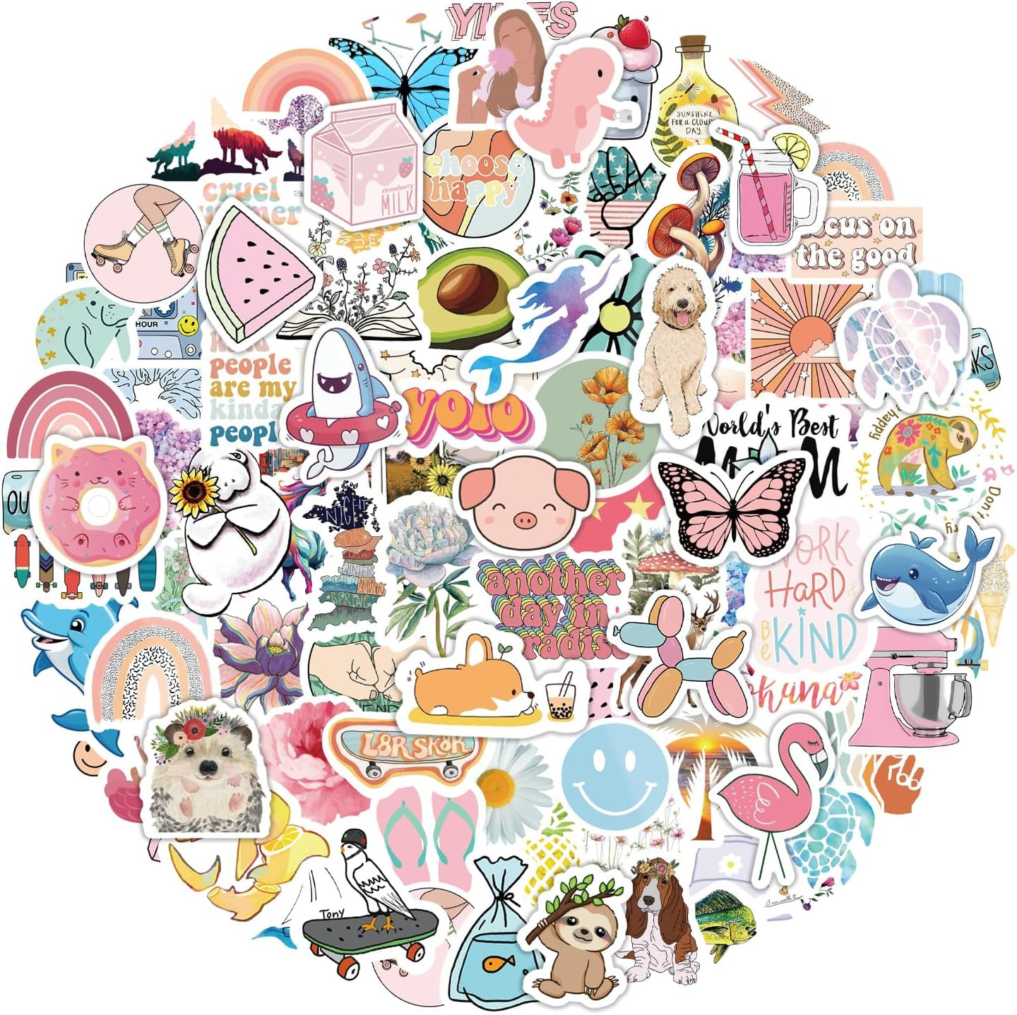 Stickers For Kids, Cute Stickers For Water Bottles, Vinyl Wa